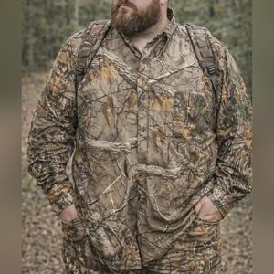 NWOT Hobbs Creek Realtree Cotton Longsleeve Button-up Shirt Big & Tall Men's 3XL